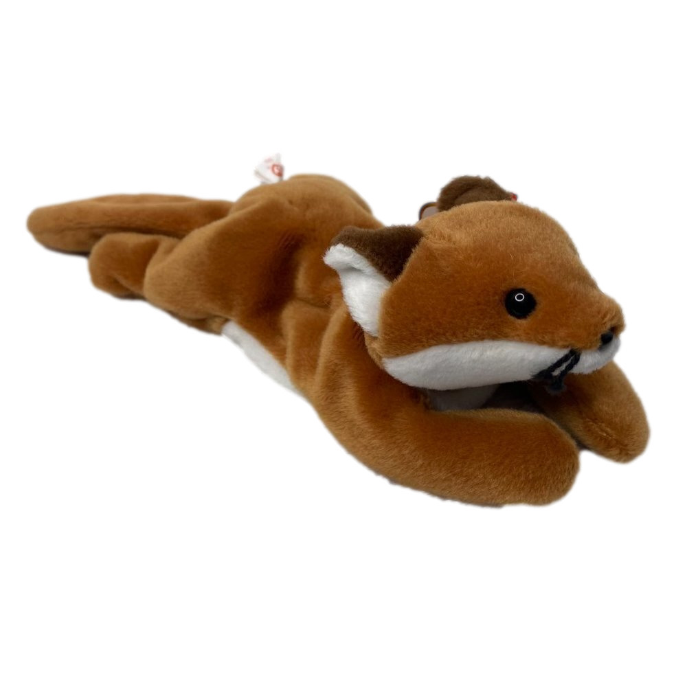 TY Beanie Babies - Sly the Fox 4115 - white belly, 4th gen tags w stamp in tush